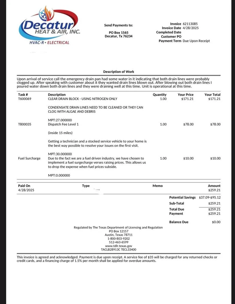 Slide of Decatur Heat & Air