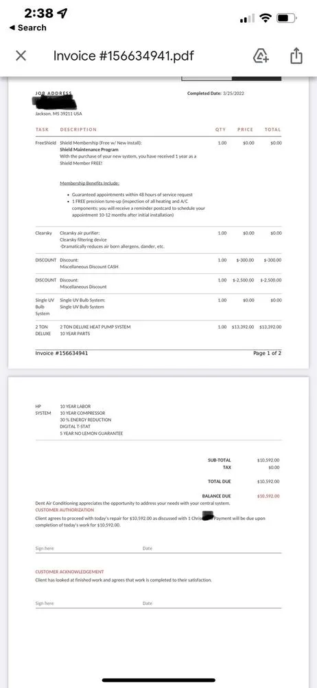 Slide of Dent Air Conditioning