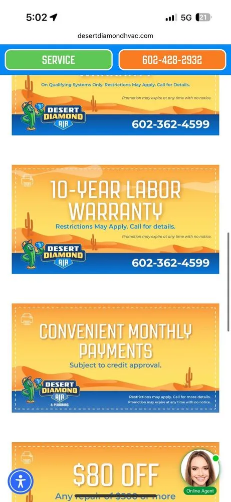 Slide of Desert Diamond Air