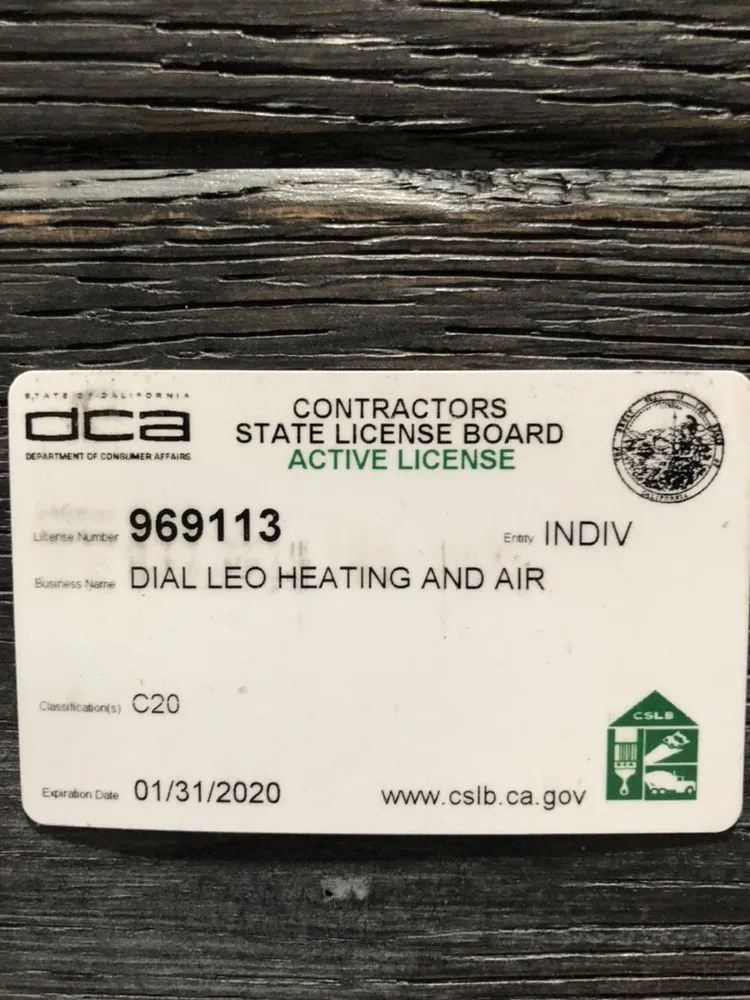Slide of Dial Leo Heating & Air Conditioning