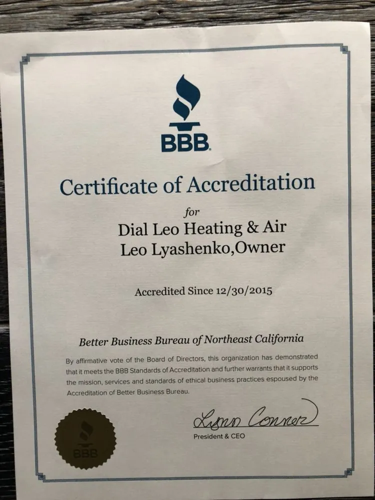 Slide of Dial Leo Heating & Air Conditioning