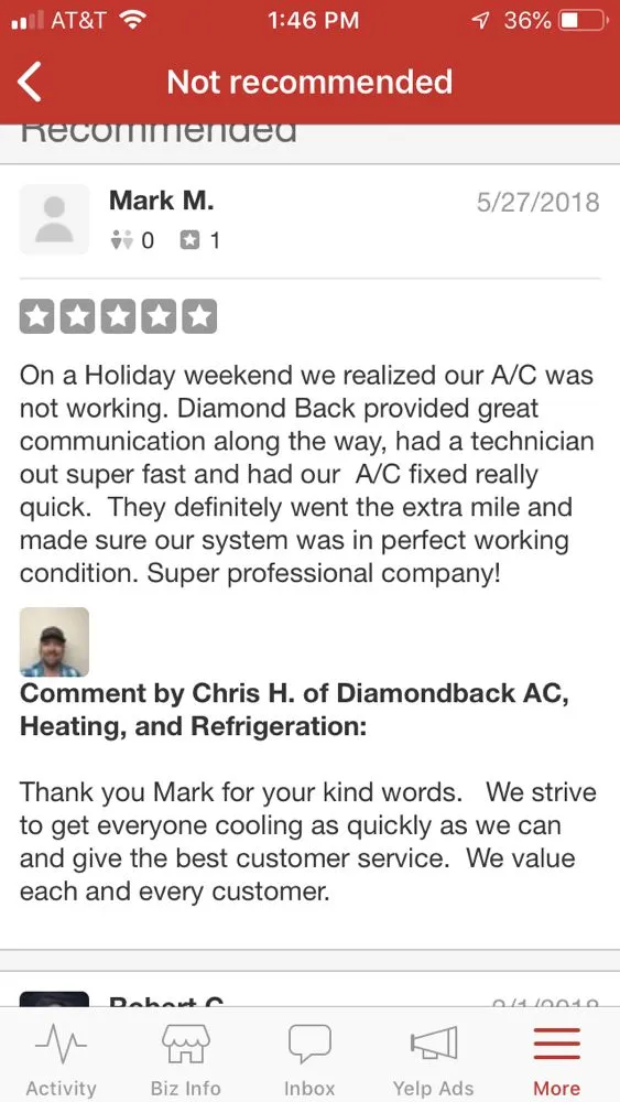 Slide of Diamondback A/C, Heating & Refrigeration