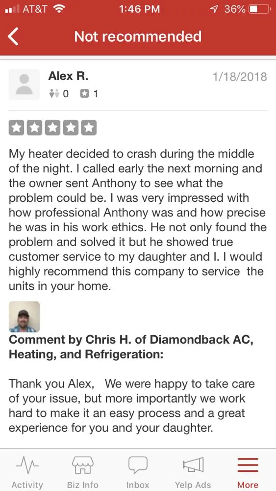 Slide of Diamondback A/C, Heating & Refrigeration