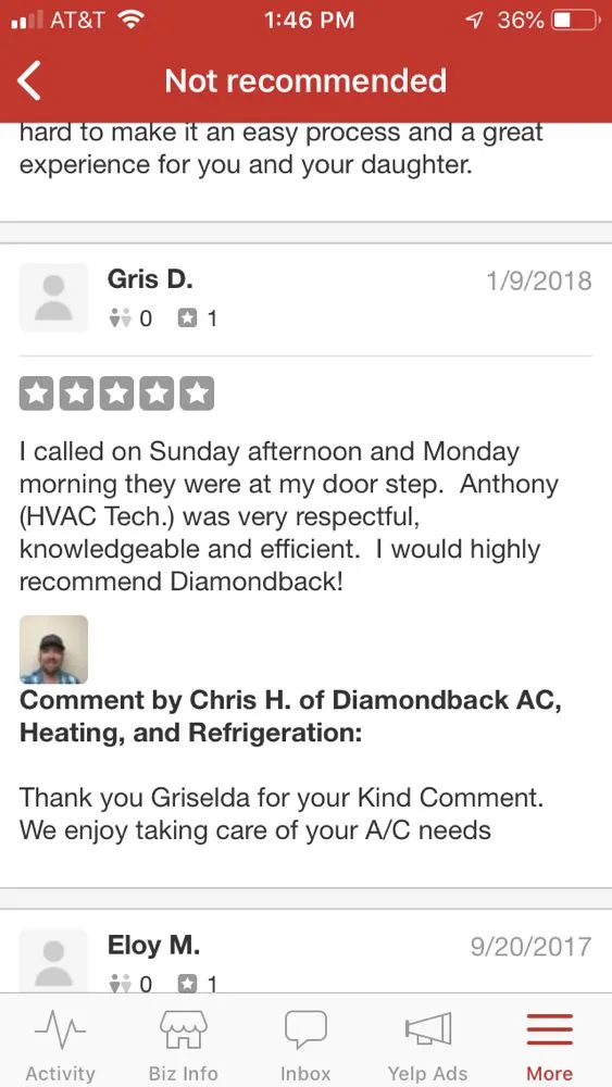 Slide of Diamondback A/C, Heating & Refrigeration