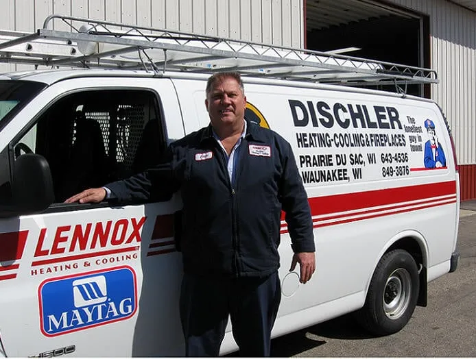 Slide of Dischler Heating-Cooling and Fireplaces