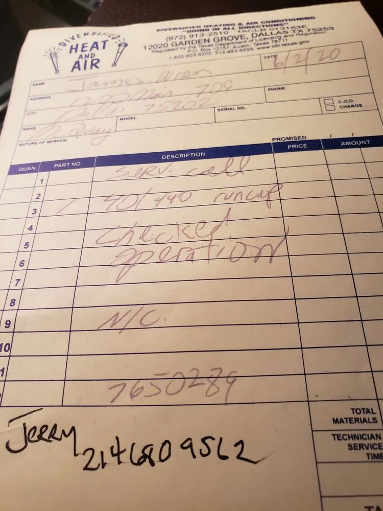 Slide of Diversified Heat and Air