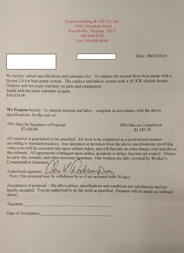 Slide of Dodson Heating & Air Conditioning