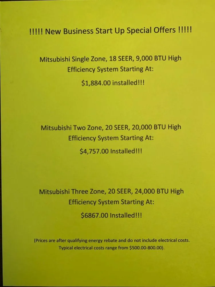 Slide of Ductless Air Heating & Cooling