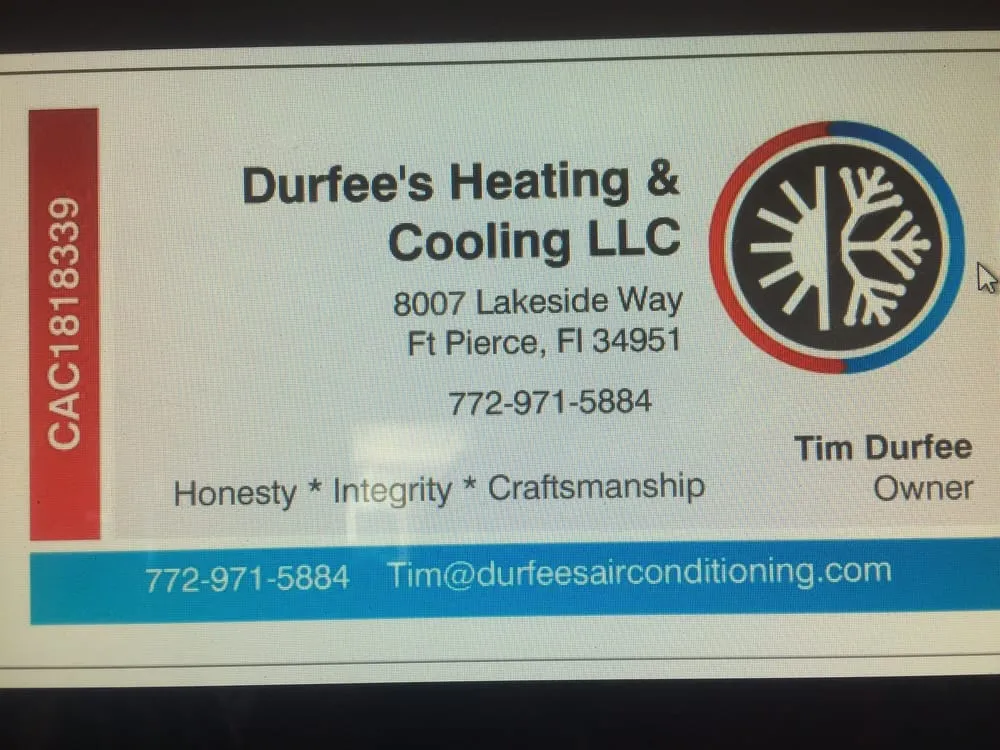 Slide of Durfee's Heating & Cooling