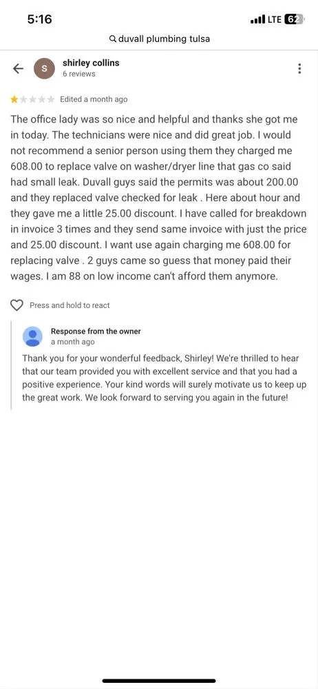 Slide of Duvall Plumbing