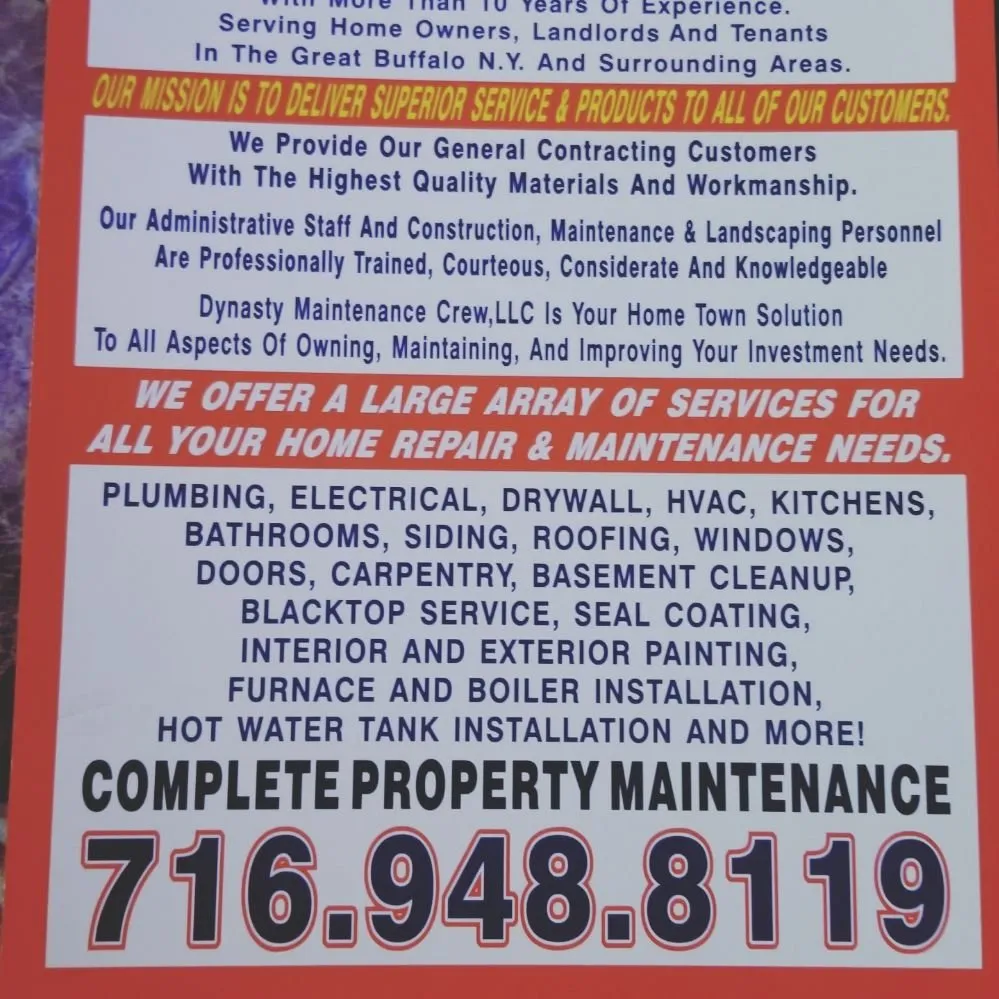 Slide of Dynasty Maintenance Crew