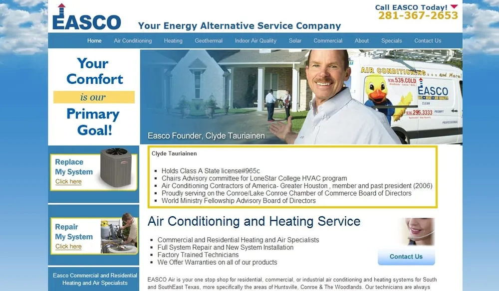 Slide of Easco Air Conditioning and Heating