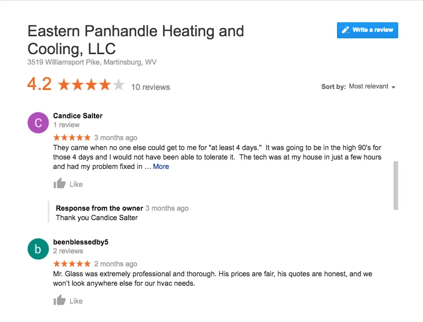 Slide of Eastern Panhandle Heating & Cooling