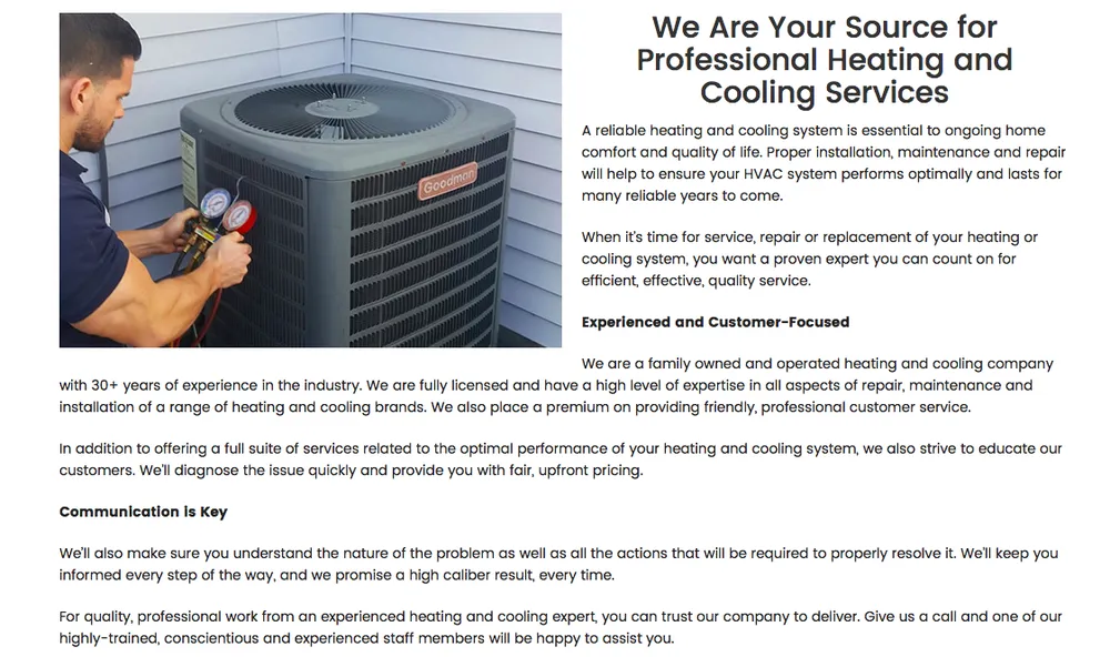 Slide of Eich's Heating and Cooling Company