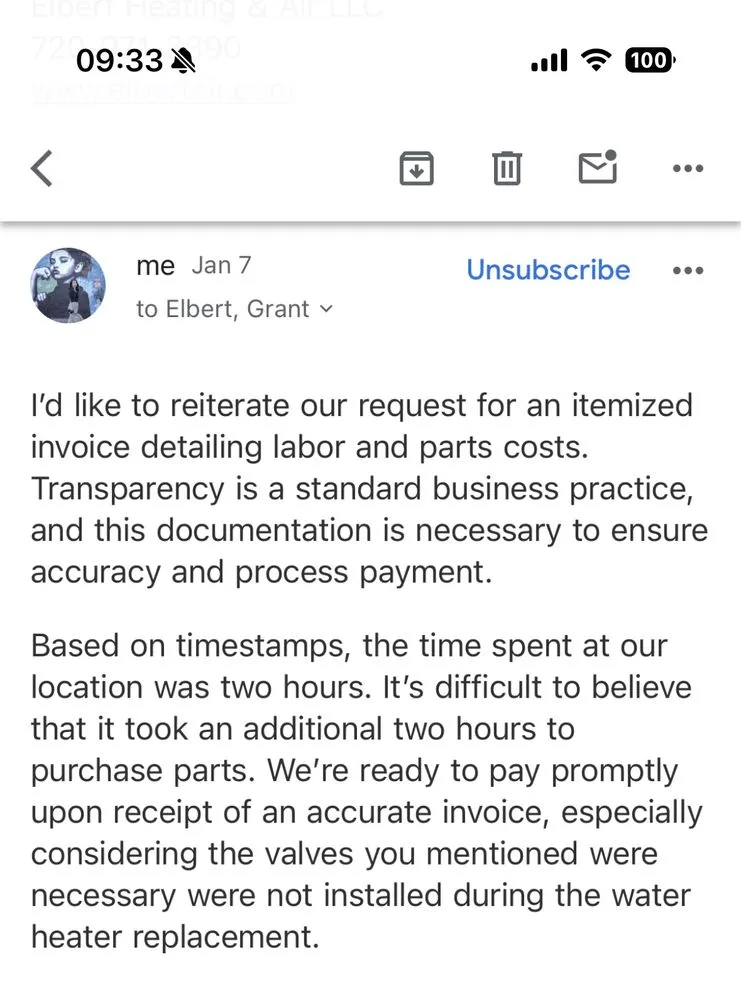 Slide of Elbert Heating & Air