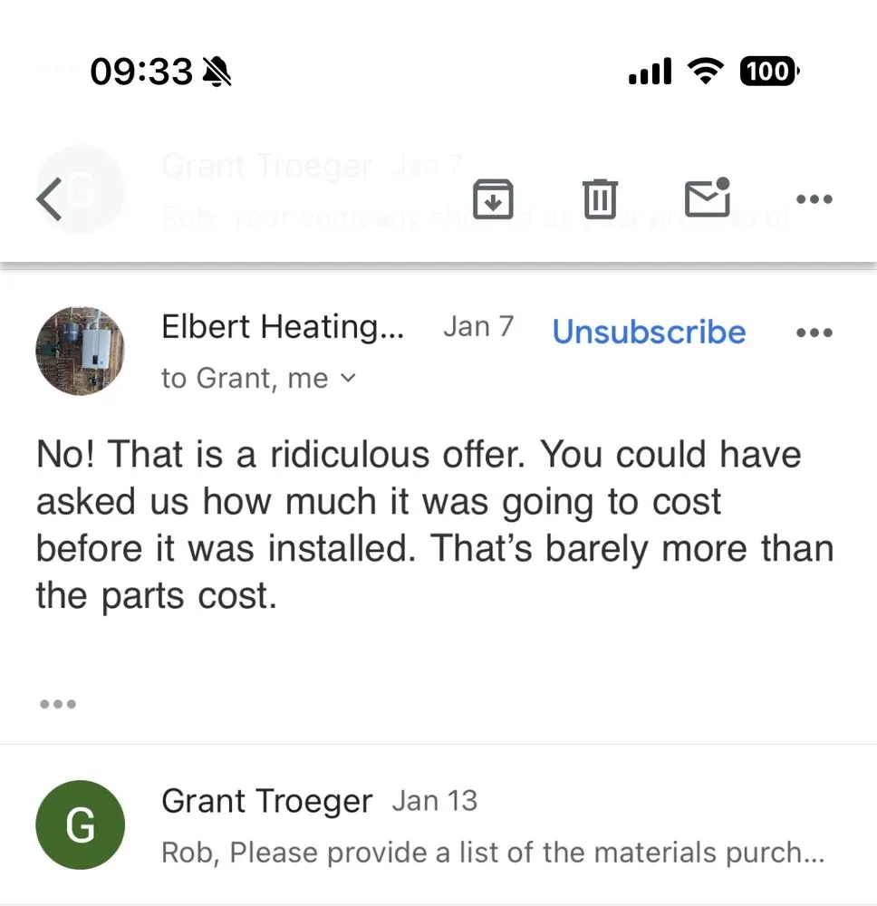 Slide of Elbert Heating & Air