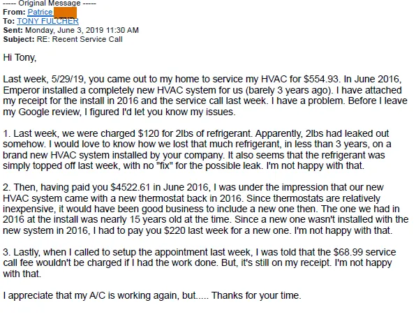 Slide of Emperor Cooling & Heating