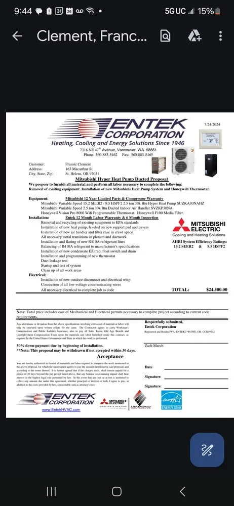 Slide of Entek Corporation