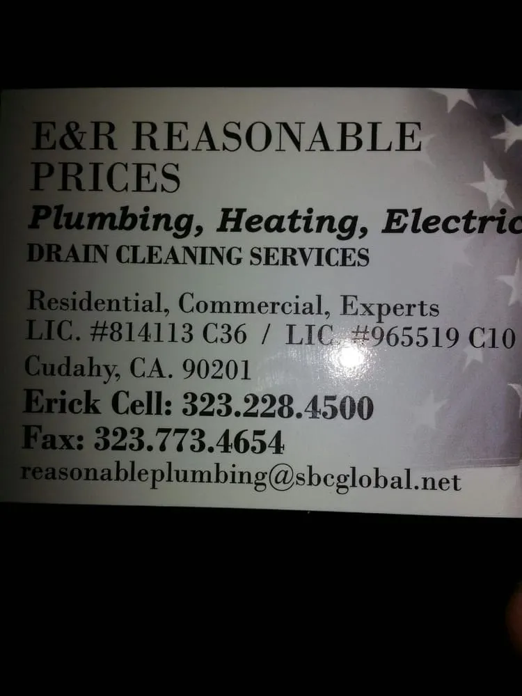 Slide of E&r Reasonable Prices Electrical & Plumbing & Heating