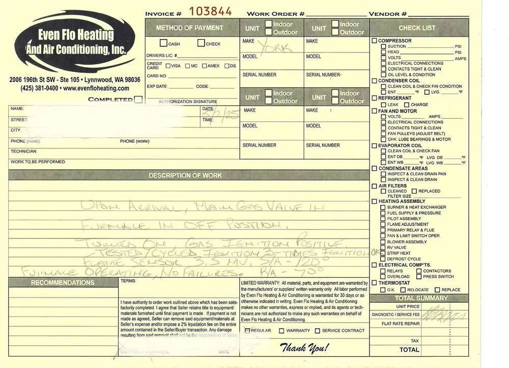 Slide of Even Flo Heating and Air conditioning