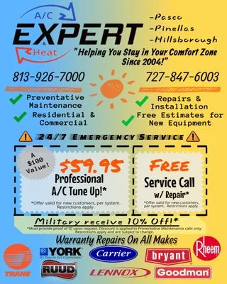Expert A/C and Heating Logo