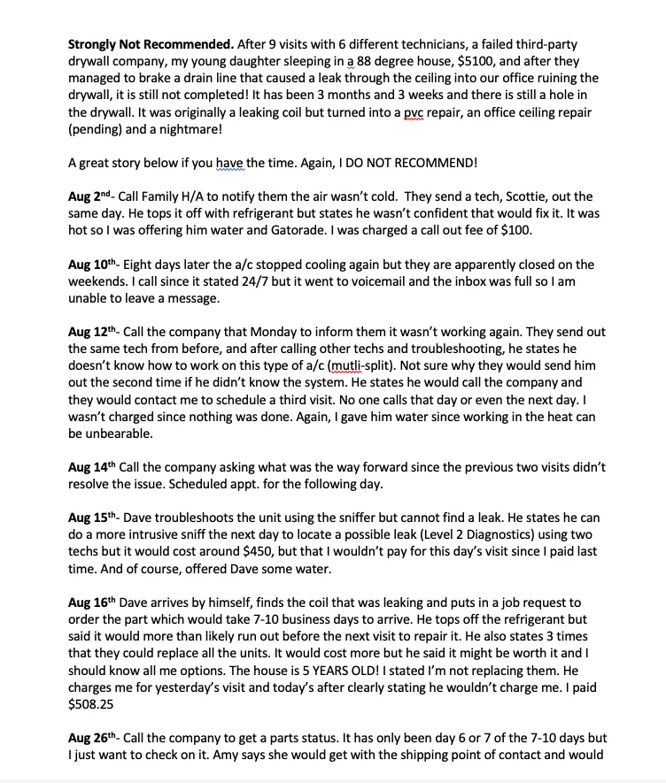 Slide of Family Heating & Air