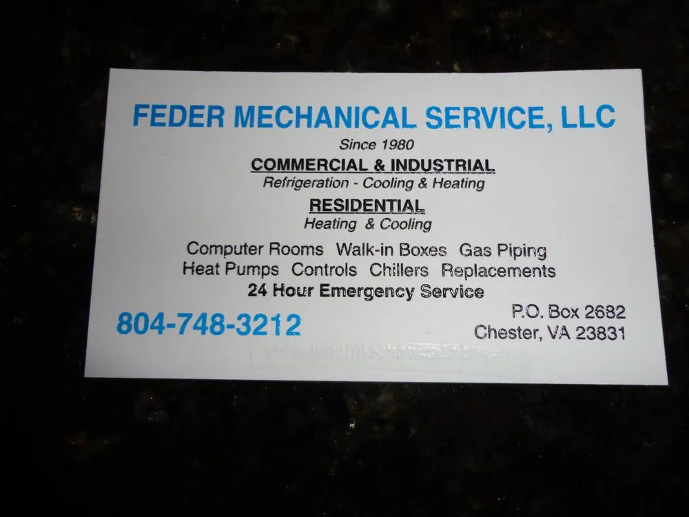 Slide of Feder Mechanical Service