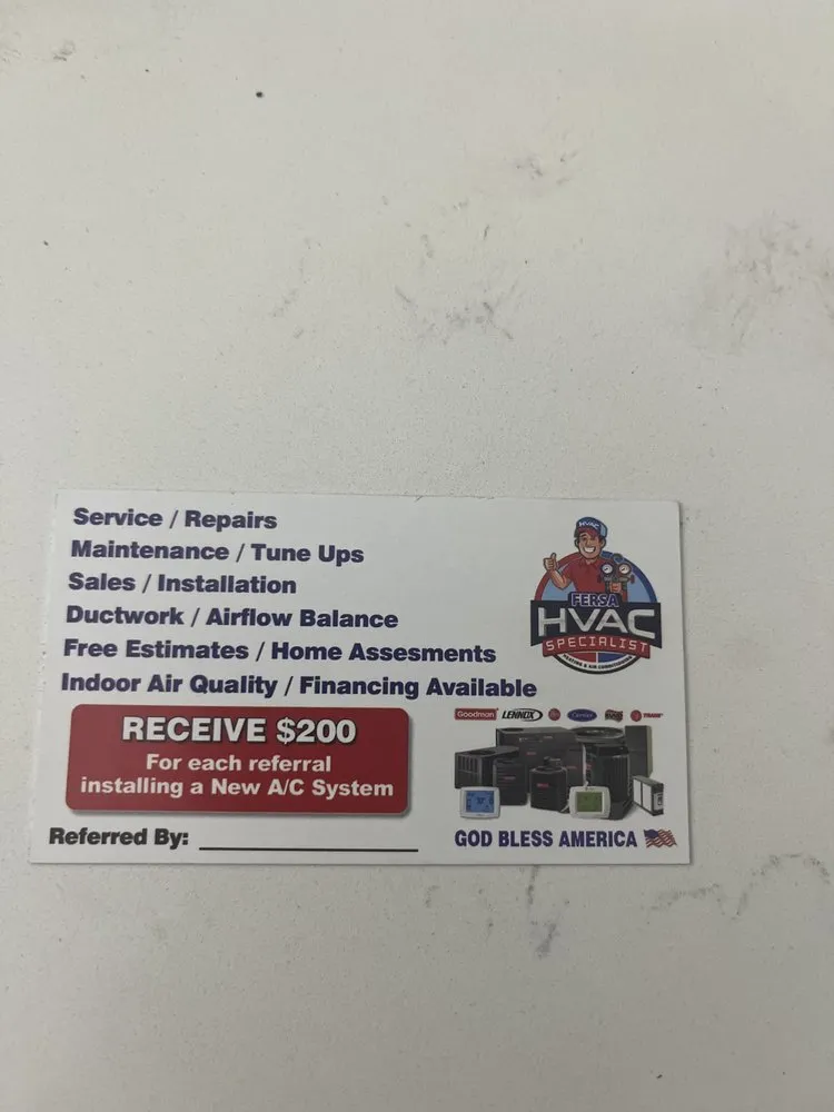 Slide of FERSA HVAC Heating & Air