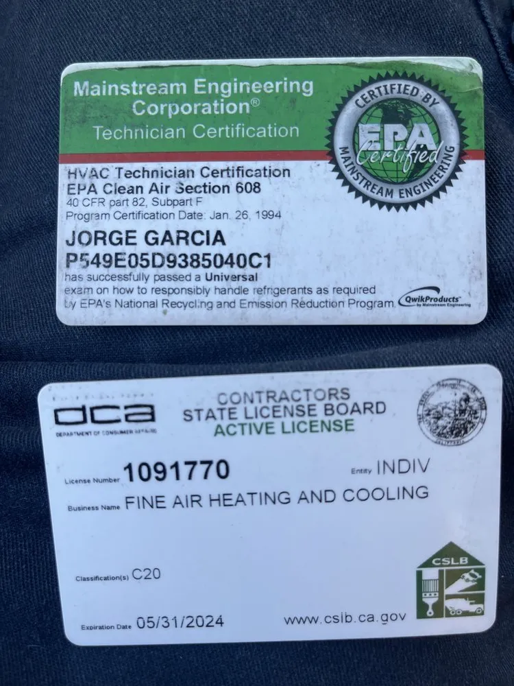 Slide of Fine Air Heating and Cooling