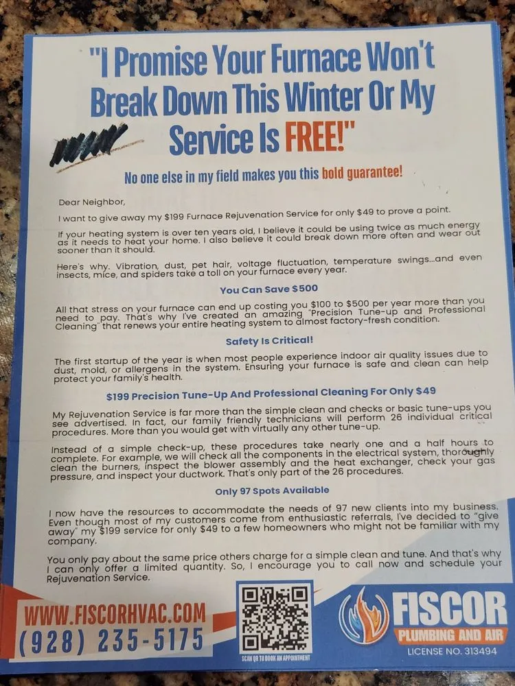 Slide of Fiscor Plumbing and Air