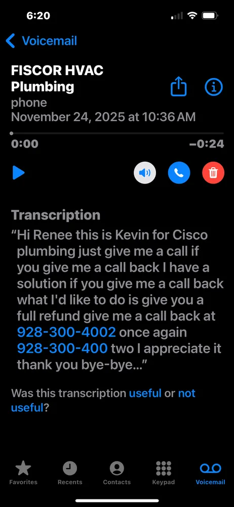 Slide of Fiscor Plumbing and Air