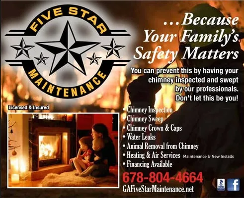 Five Star Chimney Heating And Cooling Logo