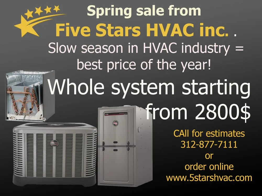 Slide of Five Stars HVAC