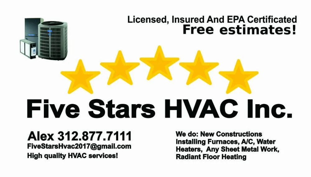 Slide of Five Stars HVAC