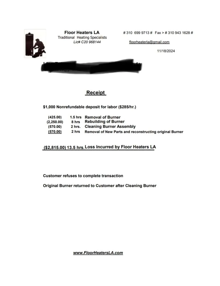 Slide of Floor Heaters LA