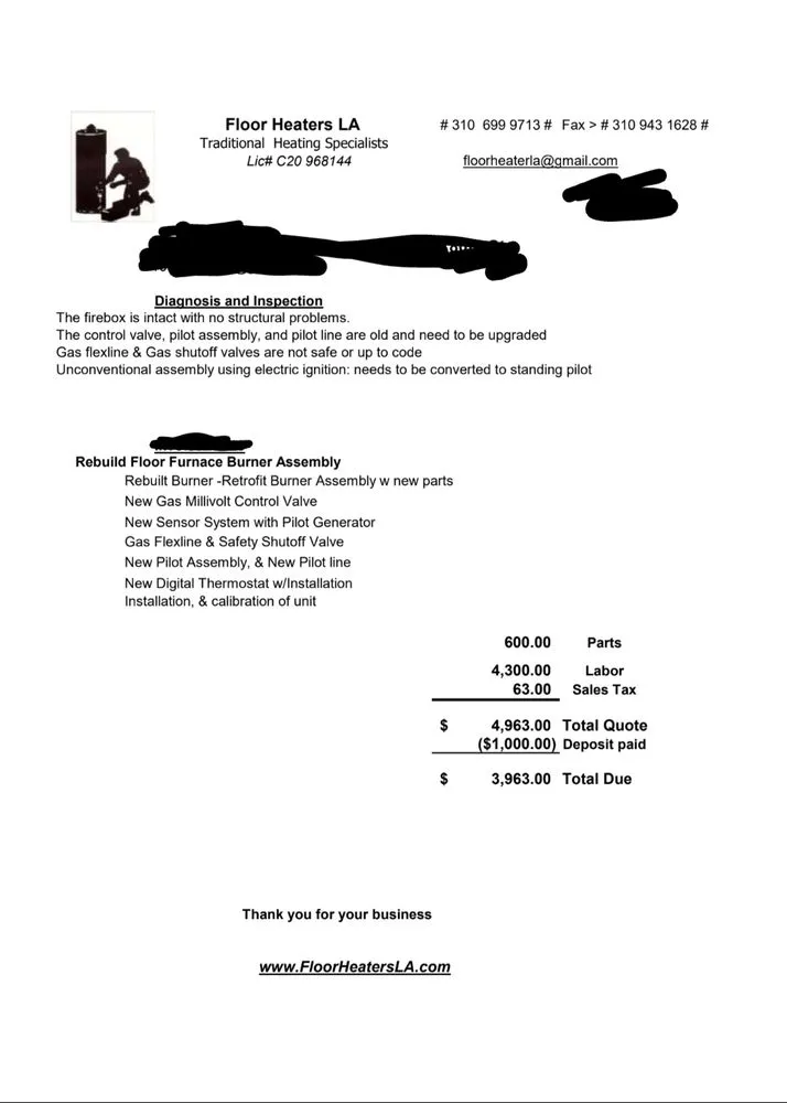 Slide of Floor Heaters LA