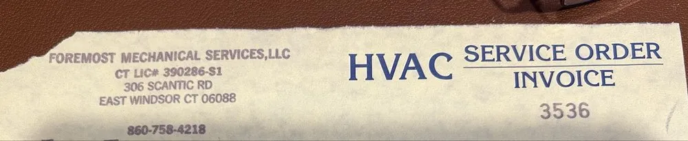 Slide of ForeMost Mechanical Services