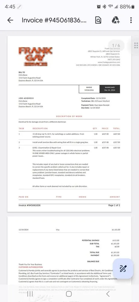 Slide of Frank Gay Services