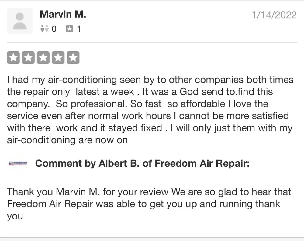 Slide of Freedom Air Repair