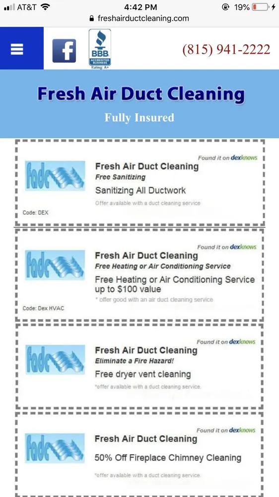 Slide of Fresh Air Duct Cleaning