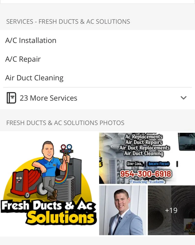 Slide of Fresh Ducts & AC Solutions