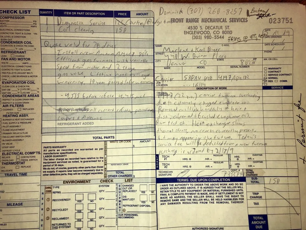 Slide of Front Range Mechanical Services