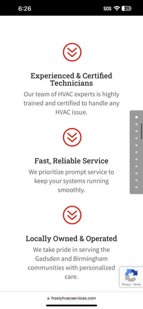 Slide of Frosty Heating & Cooling