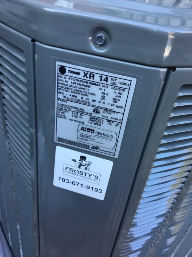 Slide of Frosty's Heating & Cooling