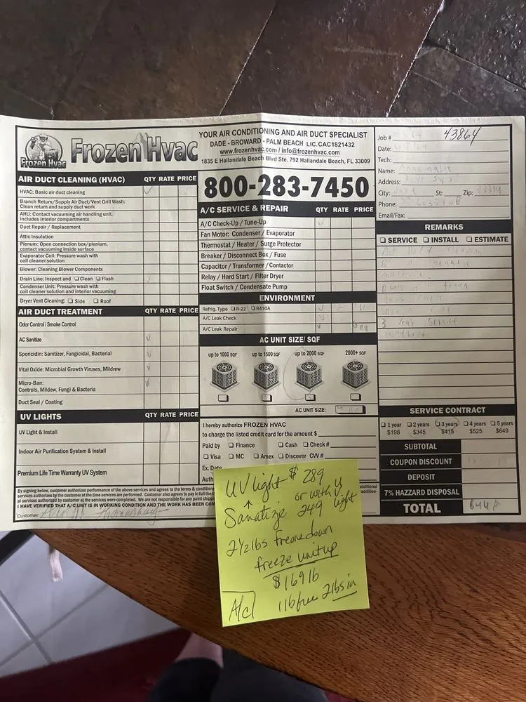 Slide of Frozen HVAC