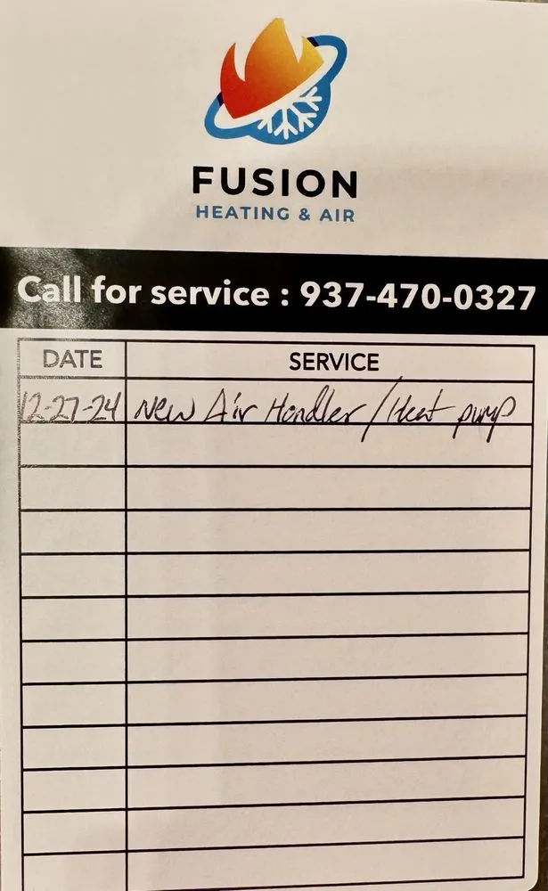 Slide of Fusion Heating & Air