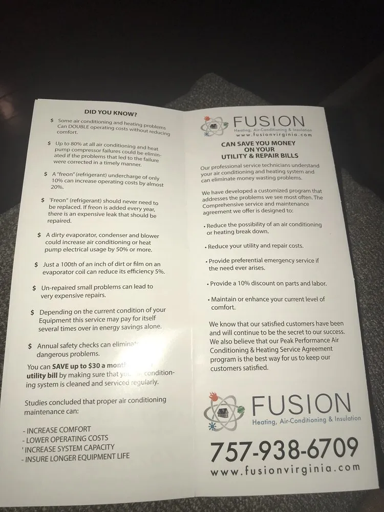 Slide of Fusion Heating, Air Conditioning & Insulation