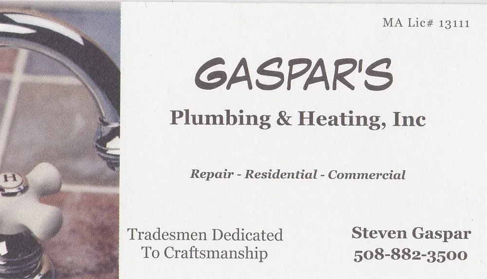 Slide of Gaspar's Plumbing & Heating