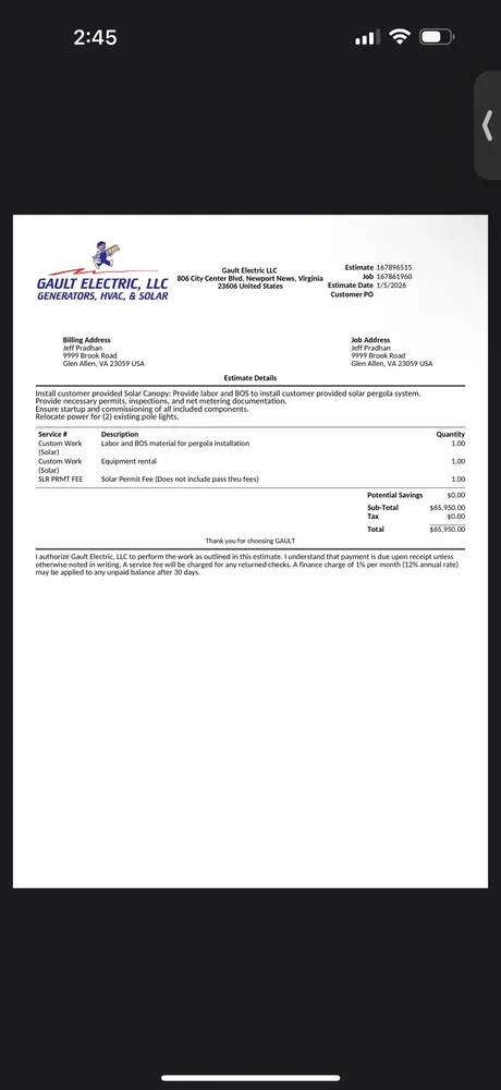 Slide of Gault Electric