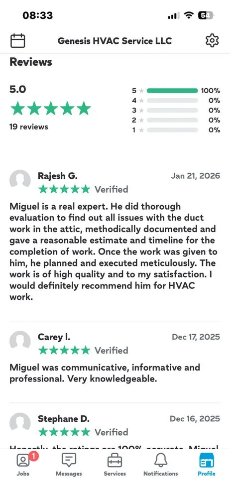 Slide of Genesis HVAC Service